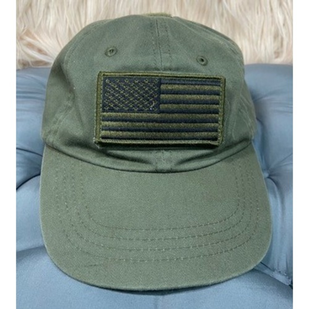Rothco Olive Green Tactical Baseball Cap American Flag Patch Adjustable One Size